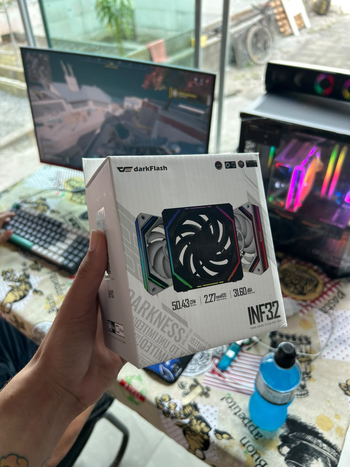 Kit Ventoinhas Aigo Darkflash Infinity 32, ARGB, 3x120mm, Branco, INF32-ARGB-3WH