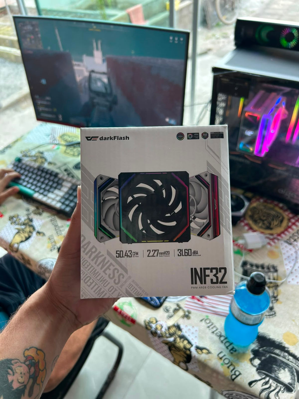 Kit Ventoinhas Aigo Darkflash Infinity 32, ARGB, 3x120mm, Branco, INF32-ARGB-3WH
