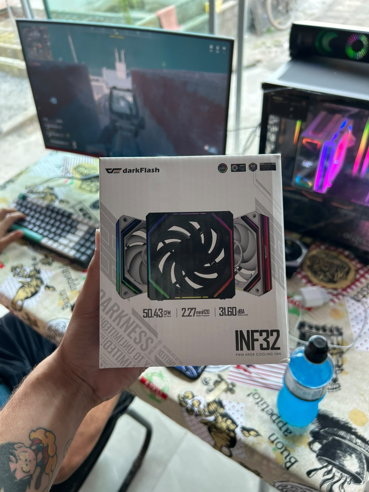 Kit Ventoinhas Aigo Darkflash Infinity 32, ARGB, 3x120mm, Branco, INF32-ARGB-3WH